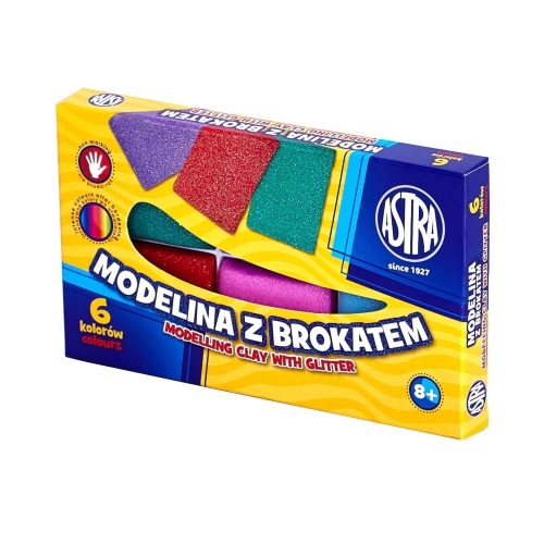 Modelina 6kol z brokatem Astra