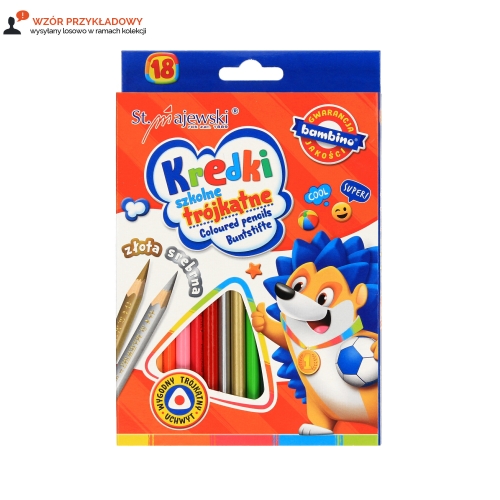 Kredki ołówkowe 18kol 18cm Bambino