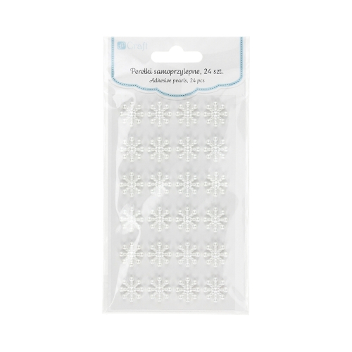 Perły samoprzylepne Śnieżynka - 24szt.