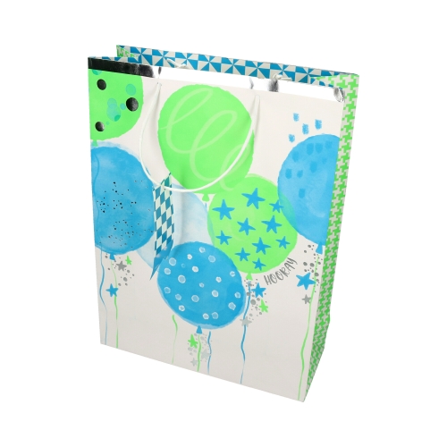 Torebki ozdobne papierowe 42x12x31 Urodziny XL niebieskie - 5szt.