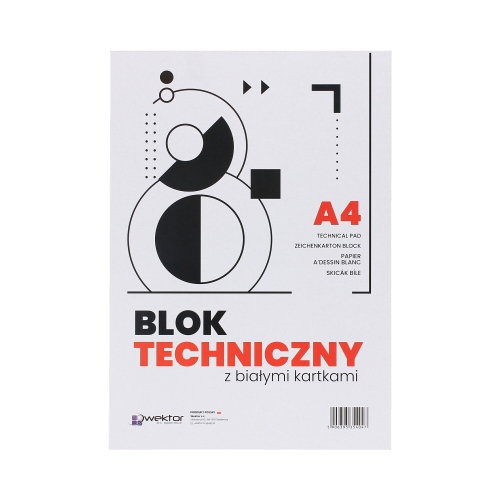 Blok techniczny A4/10 biały 140g Wektor