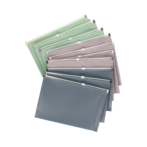 Teczka kopertowa na suwak  A5/PP mix kolorów Morandi Biurfol - 10szt.