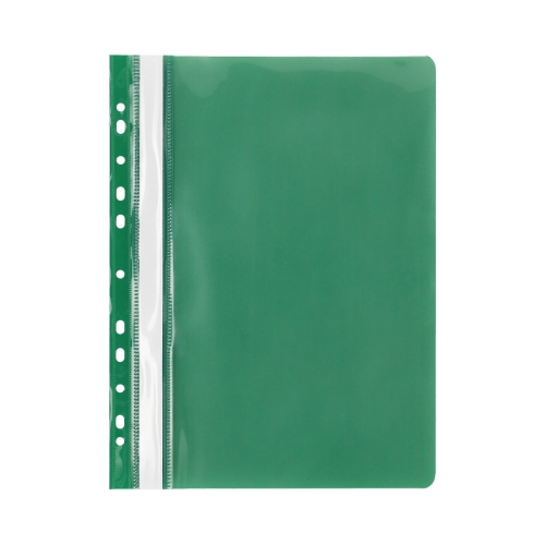 Skoroszyt sztywny perforacja A4/PVC zielony Panta Plast