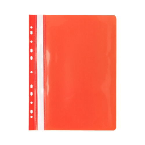 Skoroszyt sztywny perforacja A4/PVC czerwony Panta Plast