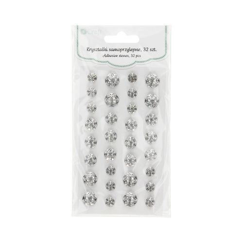 Kryształki samoprzylepne Śnieżynki srebrne - 32szt.