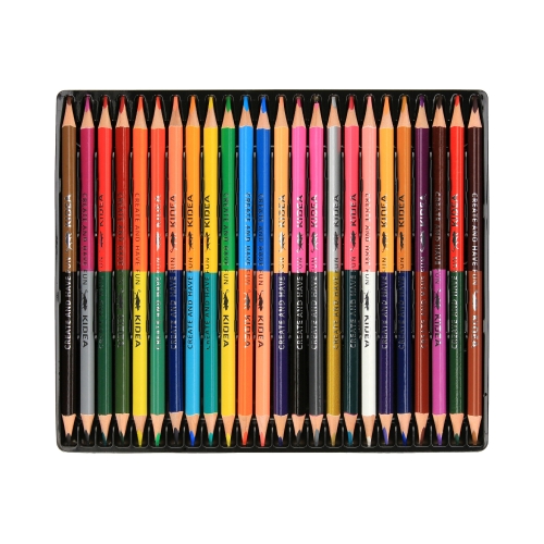 Kredki ołówkowe dwustronne 24/48kol trójkątne Kidea