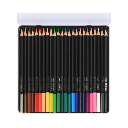 Kredki ołówkowe 24kol trójkątne opakowanie metalowe Kidea