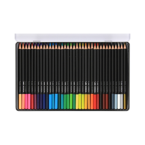 Kredki ołówkowe 36kol trójkątne opakowanie metalowe Kidea