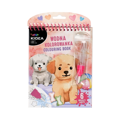 Magiczna kolorowanka wielorazowa wodna Pieski Kidea
