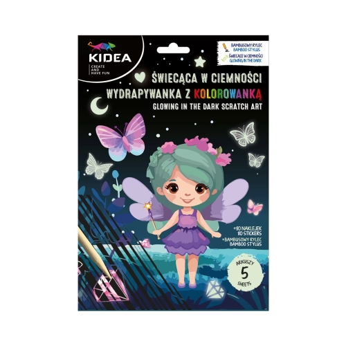 Świecąca w ciemności wydrapywanka z kolorowanką Magic Kidea