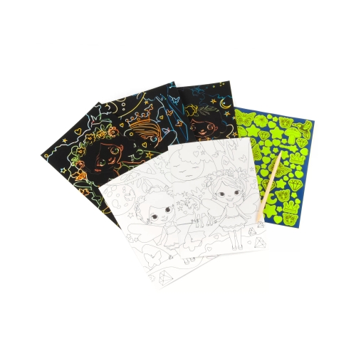 Świecąca w ciemności wydrapywanka z kolorowanką Magic Kidea