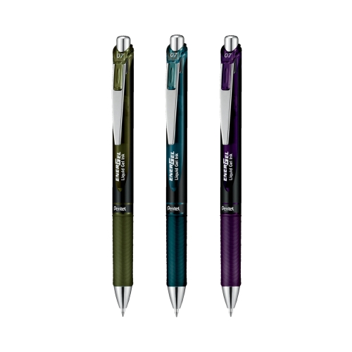 Zestaw pióro kulkowe BL77 3 kol Olive / Indygo / Bordeaux Pentel Energel