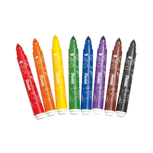 Flamastry 8kol spieralne Pentel