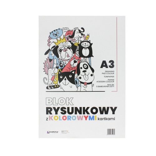 Blok rysunkowy A3/20 kolorowy 80g Wektor