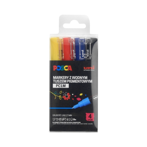 Marker plakatowy 1.0mm 4kol Posca PC1M