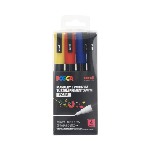 Marker plakatowy 0.9-1.3mm 4kol Posca PC3M