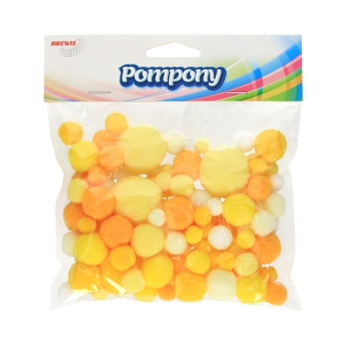 Pompony odcienie żółtego i bieli 20g Brewis POM53