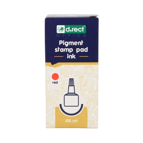 Tusz stemple 25ml czerwony pigmentowy DRECT