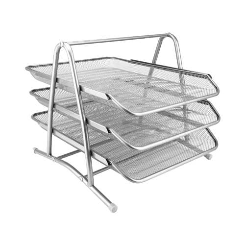 Półka dokumenty A4 srebrna siatka 3 szuflady DRect