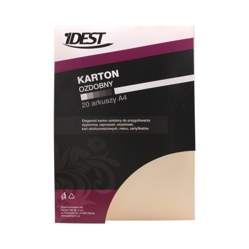 Karton wizytówkowy A4 250g krem/gładki