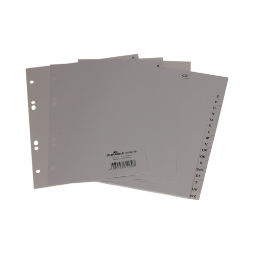Przekładki PP A5 A-Z szare Durable 6550
