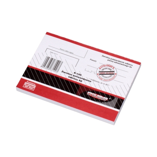 Zwrotne potwierdzenie odbioru A6 Stolgraf K100