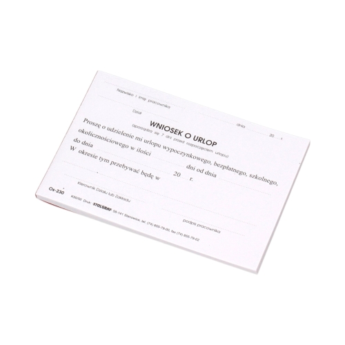 Wniosek urlopowy A6 Stolgraf K50/50