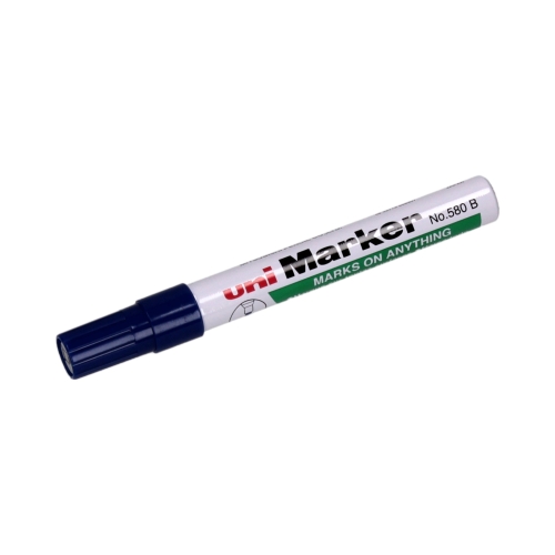 Marker permanentny 1.0-5.0mm niebieski ścięty Uni 580B