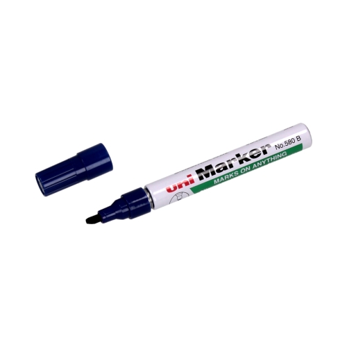 Marker permanentny 1.0-5.0mm niebieski ścięty Uni 580B