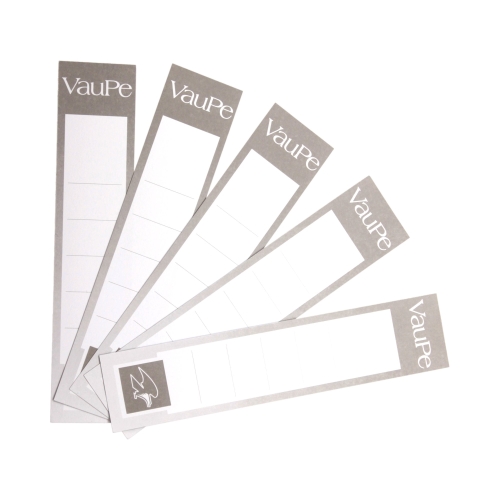 Etykiety do segregatora 30x152mm - wsuwane białe - 25 etykiet w opakowaniu VauPe