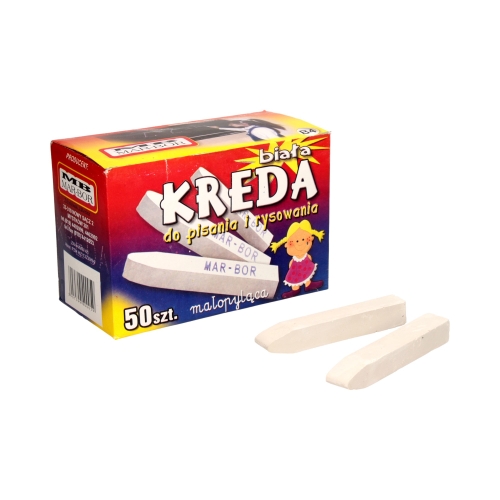 Kreda biała kwadratowa szkolna Marbor (50) B4