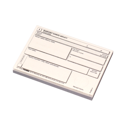 Bankowy dowód wpłaty IV Stolgraf K6