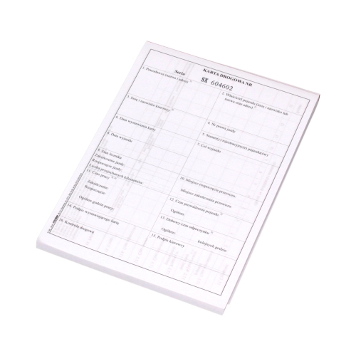 Karta drogowa A5 numerowana Stolgraf K148