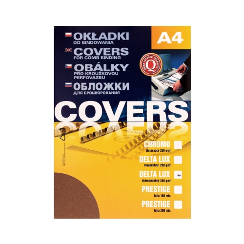 Okładka bindowania brązowa 250g Delta
