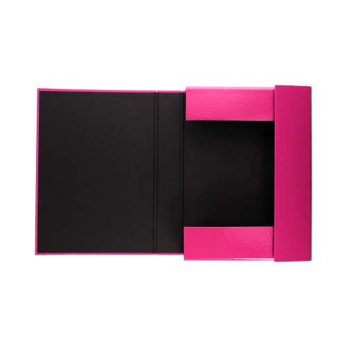 Teczka skrzydłowa gumka różowa 50mm Caribic