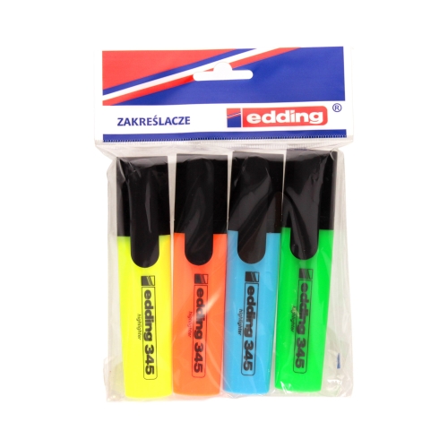 Zakreślacz 4kol etui Edding 345