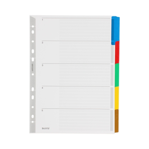 Przekładki kartonowe A4 5k kolorowe Leitz