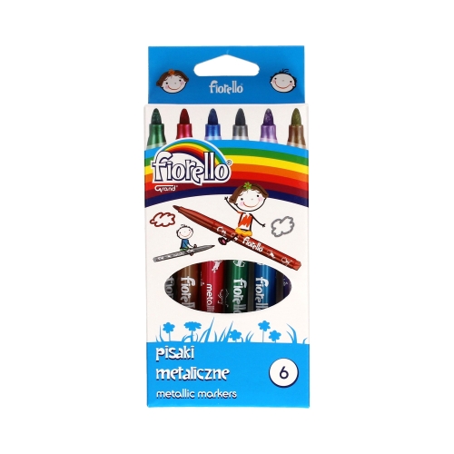 Flamastry 6kol metaliczne Fiorello