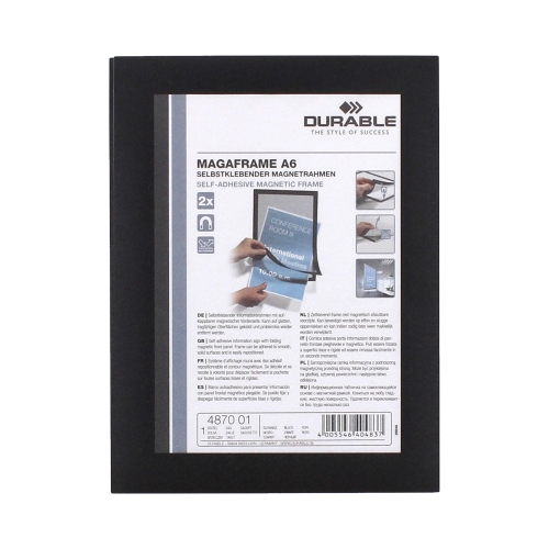 Ramka informacyjna A6 czarna Duraframe samop (2)