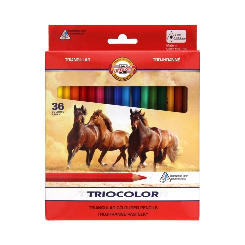 Kredki ołówkowe trójkątne 36kol 9mm Tricolor Koh-I-Noor 3145