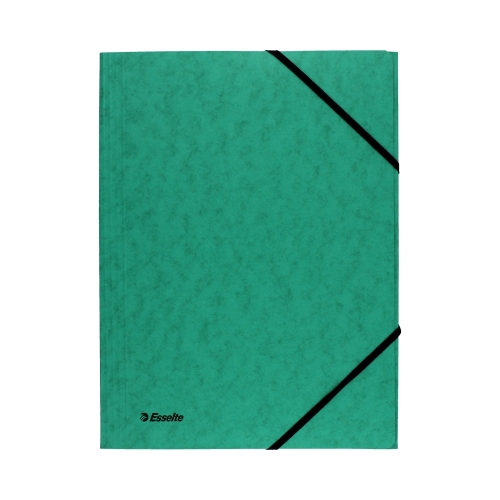 Teczka gumka A4 zielona karton Esselte