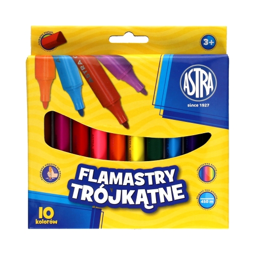 Flamastry 10kol trójkątne Jumbo Astra