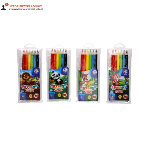 Kredki ołówkowe 6kol trójkątne Jumbo Astra Astrino