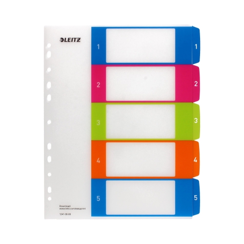 Przekładki PP A4 1-5 WOW Leitz