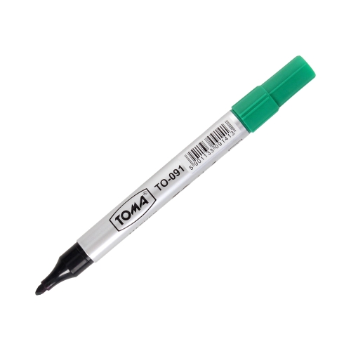 Marker permanentny 1.5mm zielony ścięty Toma TO091