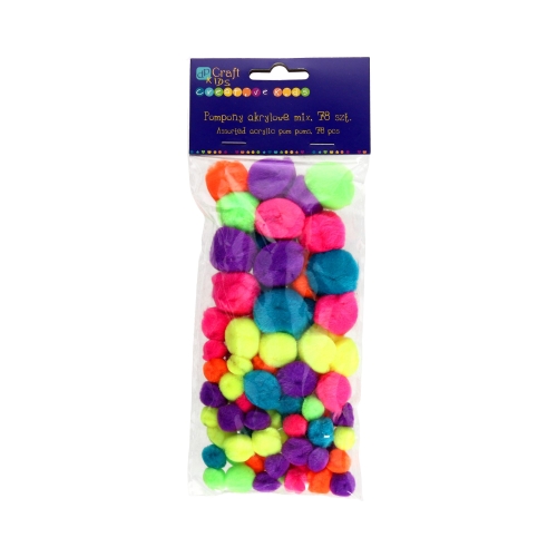 Pompon akrylowy neon mix (78)
