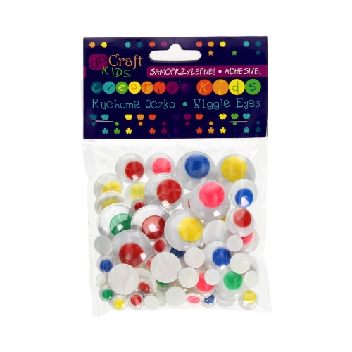 Oczka ruchome kolorowe samoprzylepne (75)