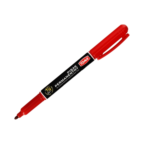 Marker permanentny 1.00mm czerwony okrągły Toma T0324
