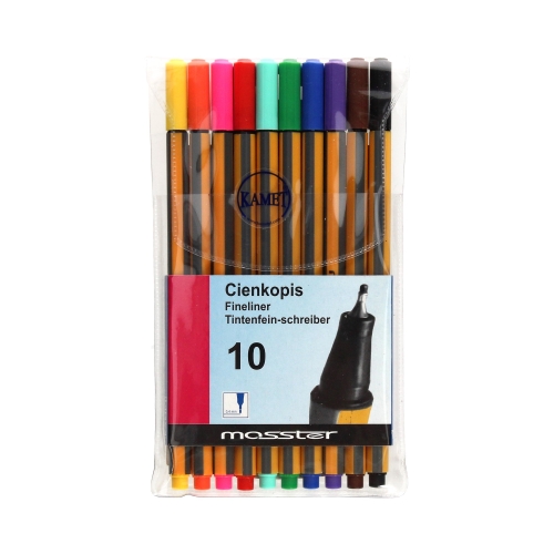Cienkopisy 0.4mm 10kol Kamet Masster