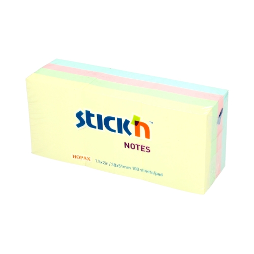 Karteczki samoprzylepne 38x51/100 4kol (12) StickN 21531